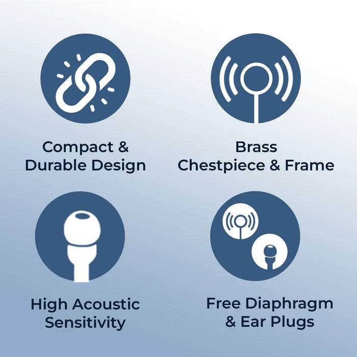 Single-Head Premium Stethoscope (OST001) – High Acoustic Brass Chest Piece