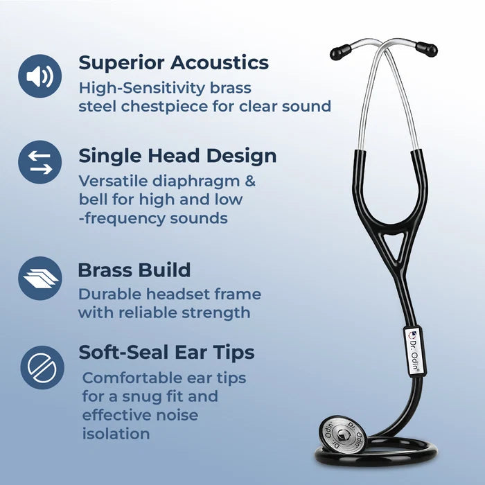 Single-Head Premium Stethoscope (OST001) – High Acoustic Brass Chest Piece
