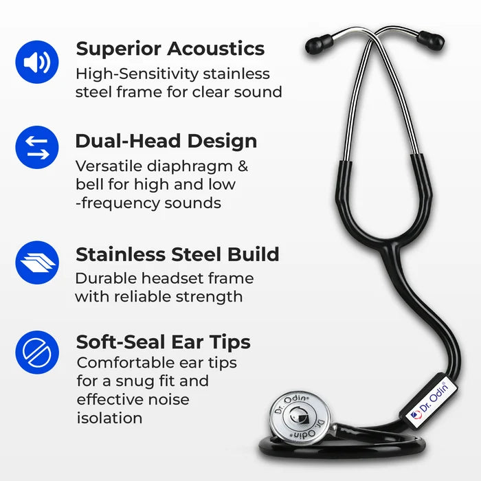 Dual-Head Clinical Stethoscope (OST004) – Lightweight Aluminium with Adult & Paediatric Diaphragms