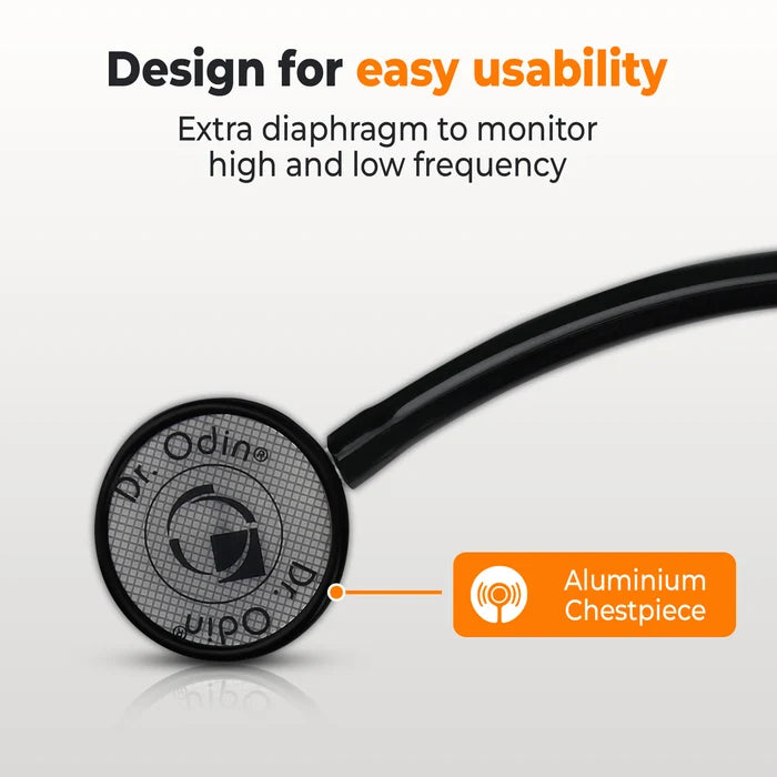 Black Edition Dual-Head Stethoscope (OST005) – Sleek Aluminium Design
