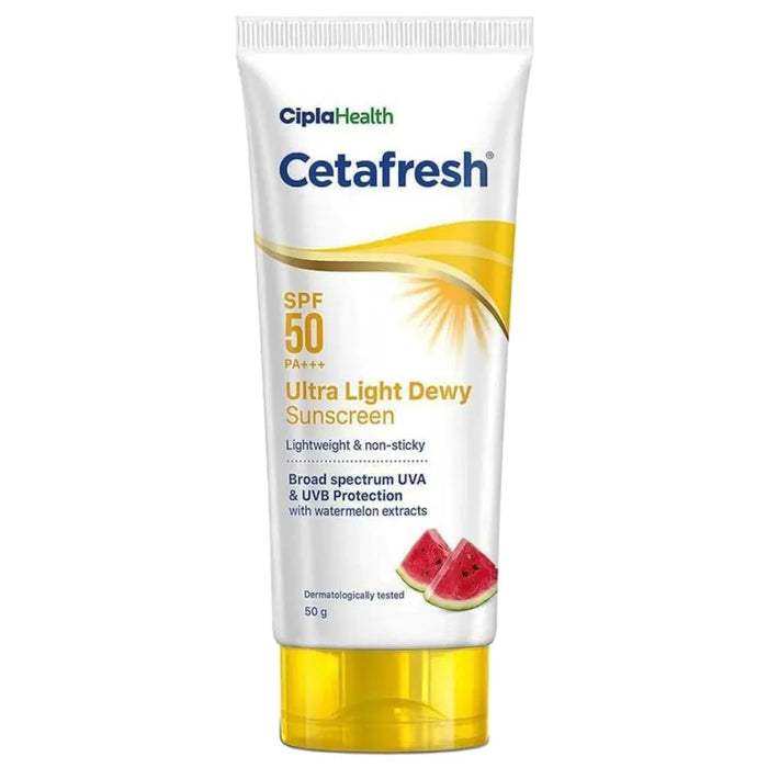 Cetafresh Spf 50 Pa+++ Ultra Light Dewy Sunscreen 50Gm
