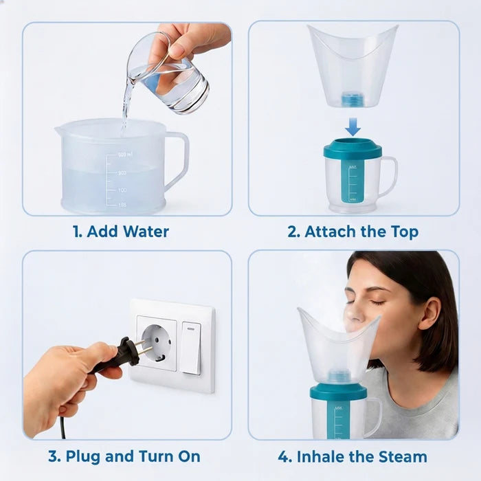 Electric Facial & Respiratory Steam Inhaler (OSV104) – 4 Multi-Purpose Attachments